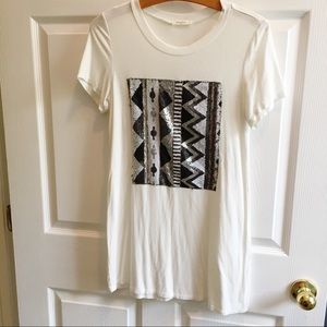 Cute embellished tee shirt tunic soft and comfy S